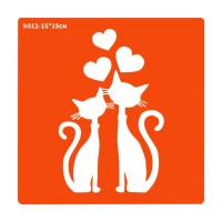 Трафарет для био-тату Котик k012-15*15см, размер 15х15см