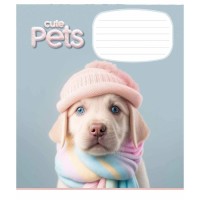 Тетрадь ученическая "Cute pets" 012-3253K-1 в клетку, 12 листов