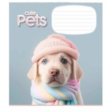 Тетрадь ученическая "Cute pets" 012-3253K-1 в клетку, 12 листов