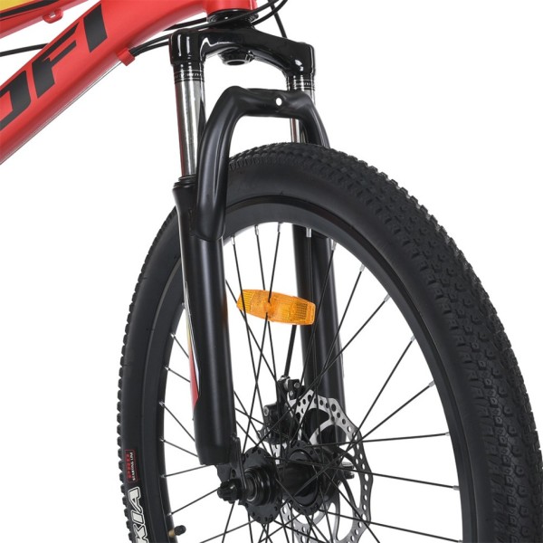 Велосипед MTB2401-1, 24 дюймів, алюмінієва рама 11 Shimano 21SP червоно-чорний