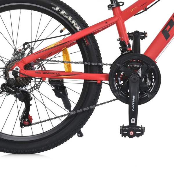 Велосипед MTB2401-1, 24 дюймів, алюмінієва рама 11 Shimano 21SP червоно-чорний