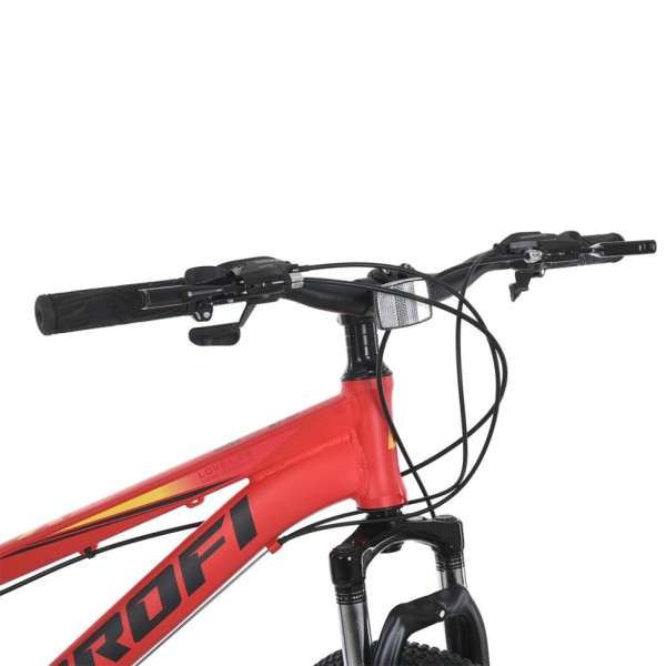 Велосипед MTB2401-1, 24 дюймів, алюмінієва рама 11 Shimano 21SP червоно-чорний