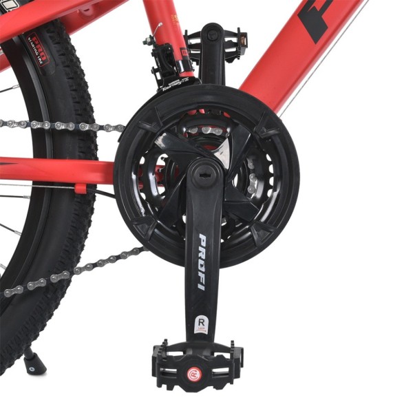 Велосипед MTB2401-1, 24 дюймів, алюмінієва рама 11 Shimano 21SP червоно-чорний