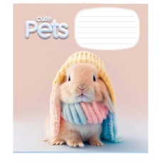 Тетрадь ученическая "Cute pets" 012-3253K-3 в клетку, 12 листов