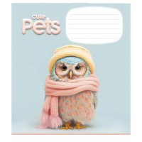 Тетрадь ученическая "Cute pets" 012-3253K-4 в клетку, 12 листов