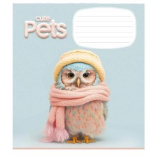 Тетрадь ученическая "Cute pets" 012-3253K-4 в клетку, 12 листов