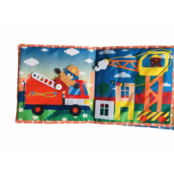 Текстильная развивающая книга для малышей Bambini "Машинка" 403662