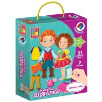 Детская игра "Магнитная Одевалка Оливер и Мия" VT3702-12, 2 куклы, 31 магнитный элемент