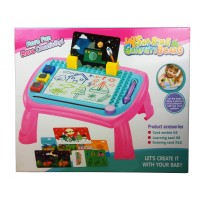 Дитяча дощечка-столик для малювання 009-2023-5 зі штампами  Рожевий
