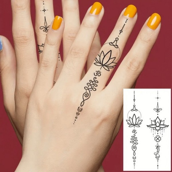 Набор детских временных тату "Черные мини №2" black-tattoo-mini-set-2-3, 30 штук по 9,5*5,5 см