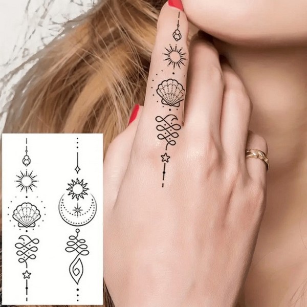 Набор детских временных тату "Черные мини №2" black-tattoo-mini-set-2-3, 30 штук по 9,5*5,5 см