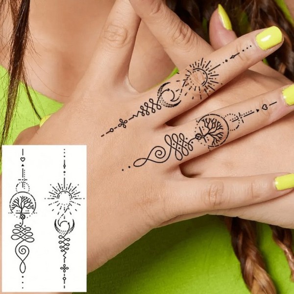 Набор детских временных тату "Черные мини №2" black-tattoo-mini-set-2-3, 30 штук по 9,5*5,5 см