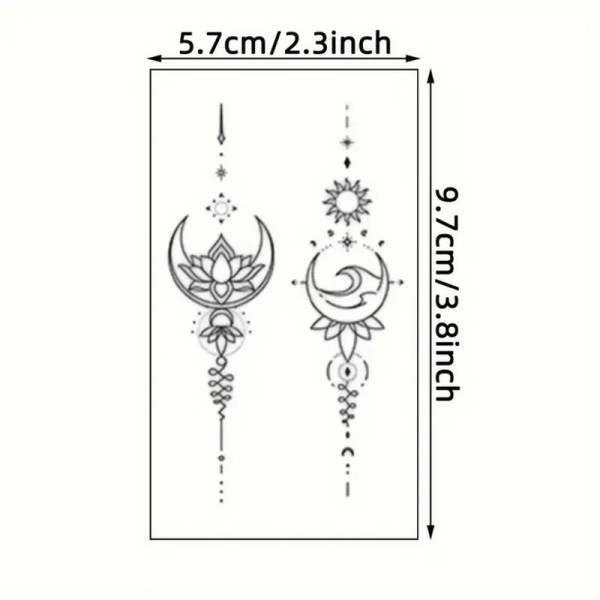 Набор детских временных тату "Черные мини №2" black-tattoo-mini-set-2-3, 30 штук по 9,5*5,5 см