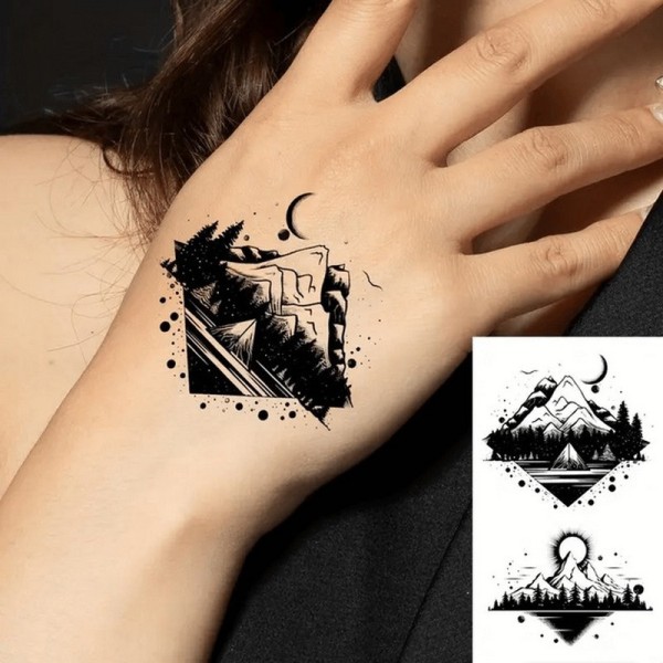 Набор детских временных тату "Черные мини №3" black-tattoo-mini-set-3-3, 30 штук по 9,5*5,5 см
