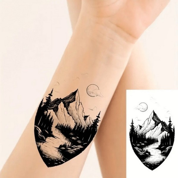 Набор детских временных тату "Черные мини №3" black-tattoo-mini-set-3-3, 30 штук по 9,5*5,5 см