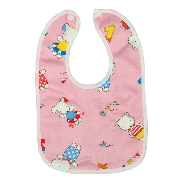 Дитячий слинявчик тканинний MGZ-0600(Pink) на кнопці