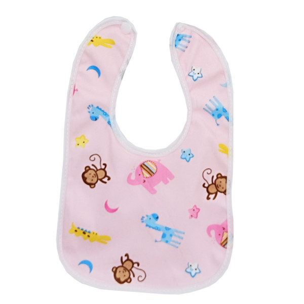 Дитячий слинявчик тканинний MGZ-0600(Pink) на кнопці
