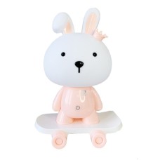 Нічник дитячий «Зайчик на скейті» MGZ-1407(Pink) живлення від USB