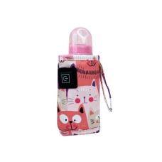 Портативный подогреватель для детских бутылочек "Котик" MGZ-0221(Pink)