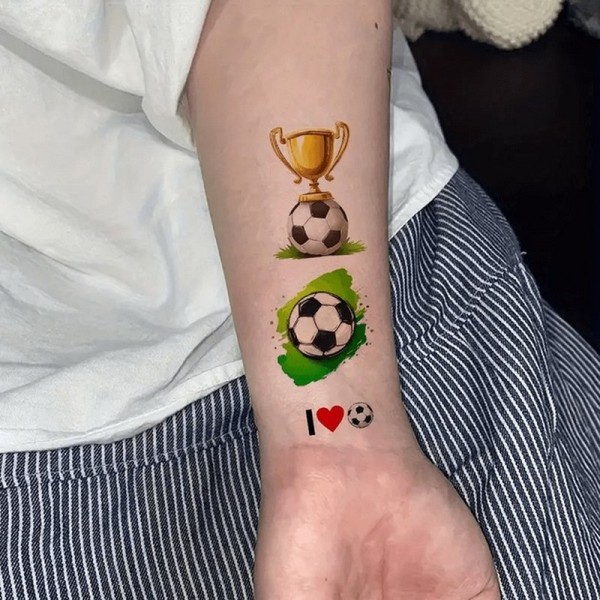 Набор детских временных тату "Футбол №1" football-tattoo-mini-set- 10 штук по 12*7 см