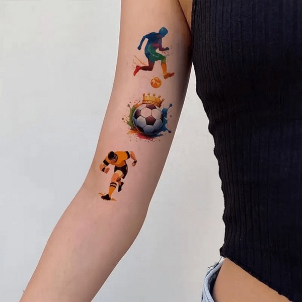 Набор детских временных тату "Футбол №1" football-tattoo-mini-set- 10 штук по 12*7 см