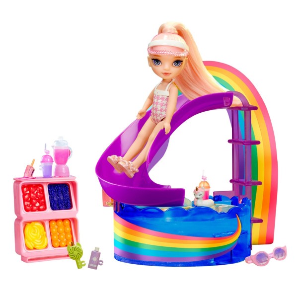 Детский игровой набор с куклой серии "Littles" - Счастливый праздник в бассейне Rainbow High 522249