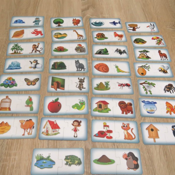 Детская настольная игра "Чей домик" 0468, 30 картонных карточек