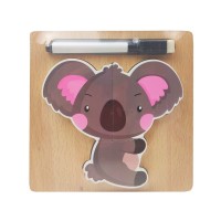 Деревянная игрушка Пазлы MD 2525 маркер, досточка для рисования Коала