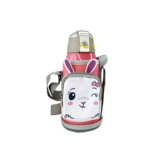 Детский термос-поильник "Зайчик" MGZ-0324(Pink) с индикатором температуры 550 мл