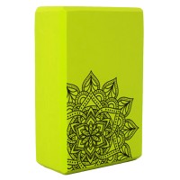 Блок для йоги і розтяжки MS 0858-5 з малюнком  Зелений