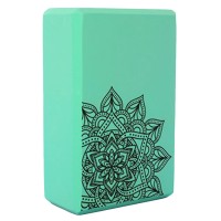 Блок для йоги и растяжки MS 0858-5 с рисунком Бирюзовый Блок для йоги и растяжки MS 0858-5 с рисунком Бирюзовый