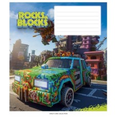 Тетрадь ученическая "Rocks&Blocks" 012-3280K-1 в клетку, 12 листов