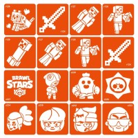 Набор трафаретов для био-тату "Minecraft_Brawl-Stars" Minecraft_Brawl-Stars_16