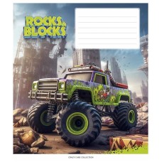 Тетрадь ученическая "Rocks&Blocks" 012-3280K-2 в клетку, 12 листов