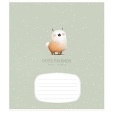 Тетрадь ученическая "Cute friends" 012-3292K-2 в клетку, 12 листов