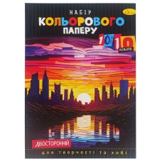 Набір двостороннього кольорового паперу А4 АП-1203-6, 10 аркушів