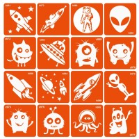 Набор трафаретов для био-тату "Monsters and rockets" monsters-and-rockets-16