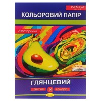Набор двусторонней цветной бумаги "Глянцевый" АП-1205-1, 14 листов