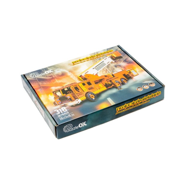 Деревянный 3D конструктор "Пожарная машина" Puz-00921, 318 деталей