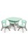Детский столик с двумя стульями NEW TABLE-5 бежево-мятный