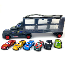 Игровой набор машинок "Тачки" 558-4 / 3788-1 грузовик с гаражом и 6 машинок