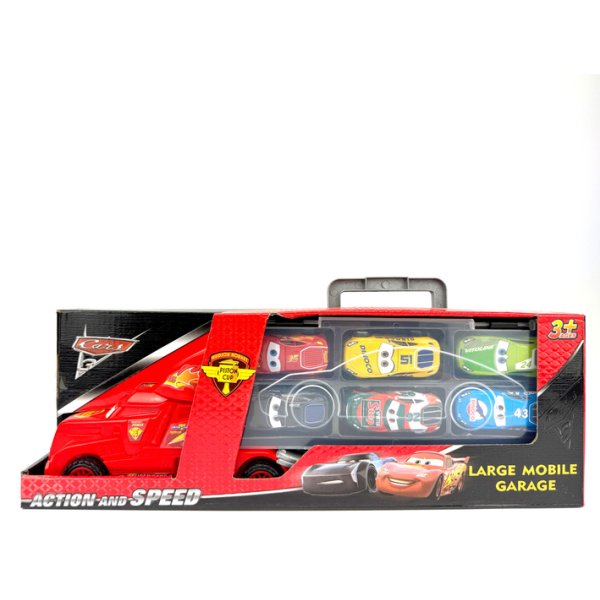 Игровой набор машинок "Тачки" 558-4 / 3788-2 грузовик с гаражом и 6 машинок