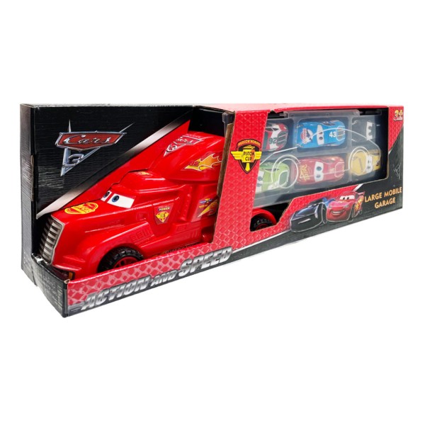 Игровой набор машинок "Тачки" 558-4 / 3788-2 грузовик с гаражом и 6 машинок