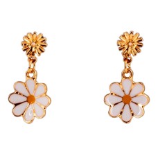 Дитячі сережки "Fashion ромашки" T24626 біло-жовтий