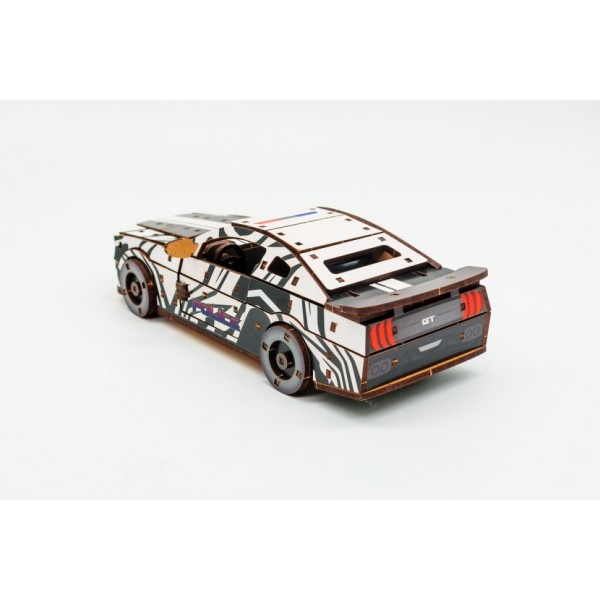 Дерев'яний 3D конструктор "Muscle car GT" Puz-00639, 162 деталі, білий
