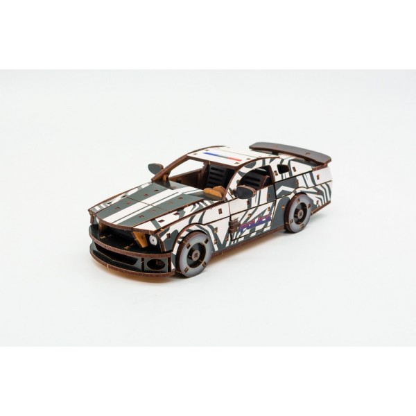 Дерев'яний 3D конструктор "Muscle car GT" Puz-00639, 162 деталі, білий
