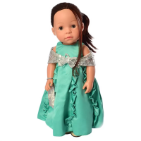 Интерактивная кукла в платье M 5414-15-2  с изучением стран и цифр Turquoise