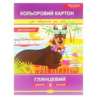 Набор двустороннего цветного картона А4 АП-1106-2, 9 листов