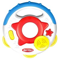 Музыкальная игрушка Бубен HUANGER 789-2 на батарейках Желтый