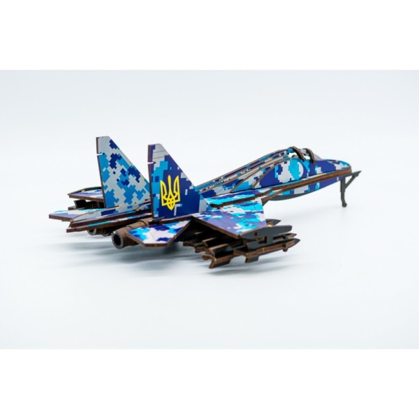 Деревянный 3D конструктор "МИГ-29" Арт-00654, 94 детали